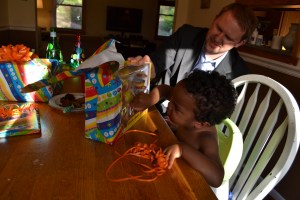 opening Mimi's present