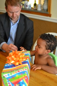opening Aunt Emily's present