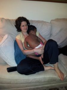 sick baby and tired mama